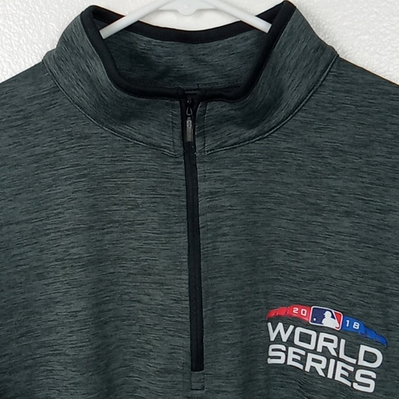 Under Armour 1/4 Zip Pullover Men's Large Loose Gray World Series 2018 Baseball - Picture 2 of 9